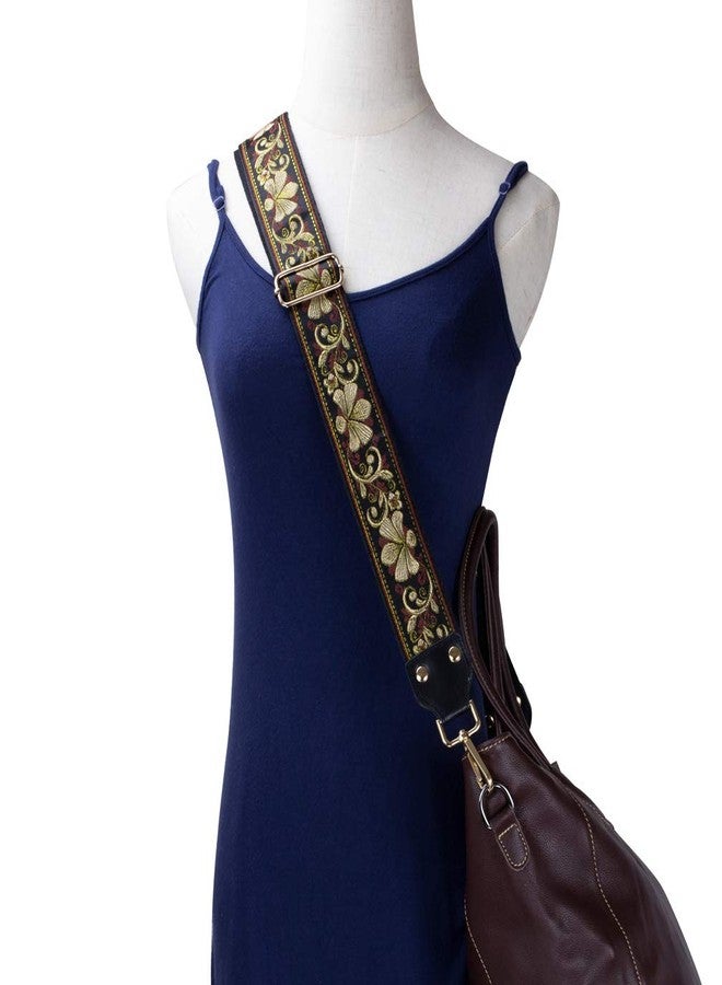 ZANQANO Adjustable Replacement Crossbody Strap Purse Guitar Style Jacquard Woven Embroidered Handbag Straps (Vintage Flower) - Image 2